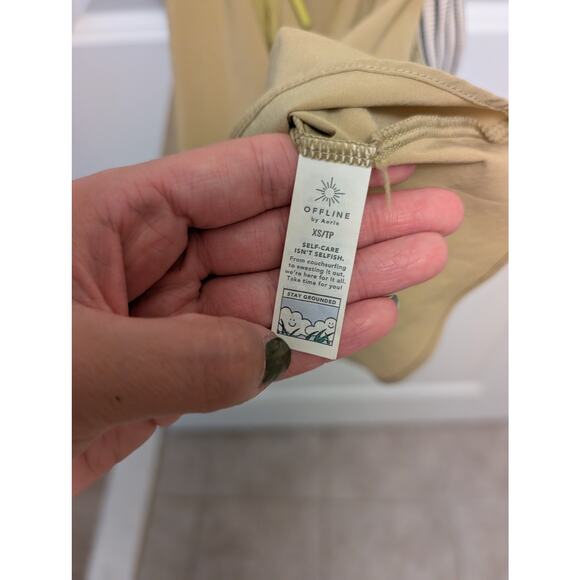 Offline By Aerie‎ Ribbed Cut Out Skort Tennis Dress Chartreuse Built-In Shorts - Picture 6 of 9